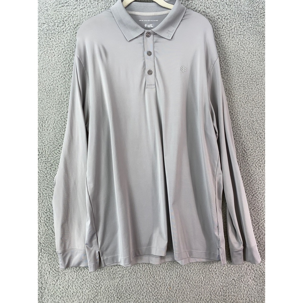 Coolibar Golf Polo Mens Large Gray Excellent UPF 50+ Sun Protection Athleisure